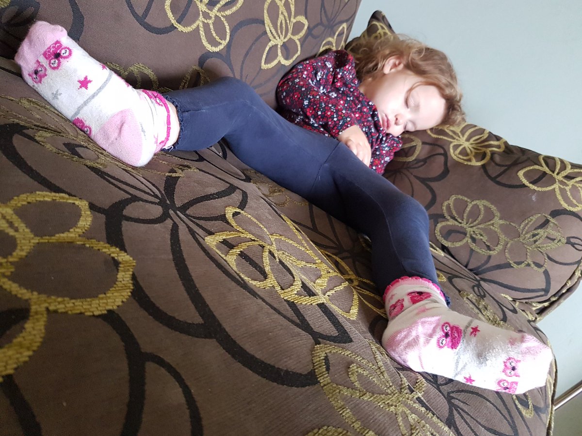 Daddy day care and asleep before lunch.