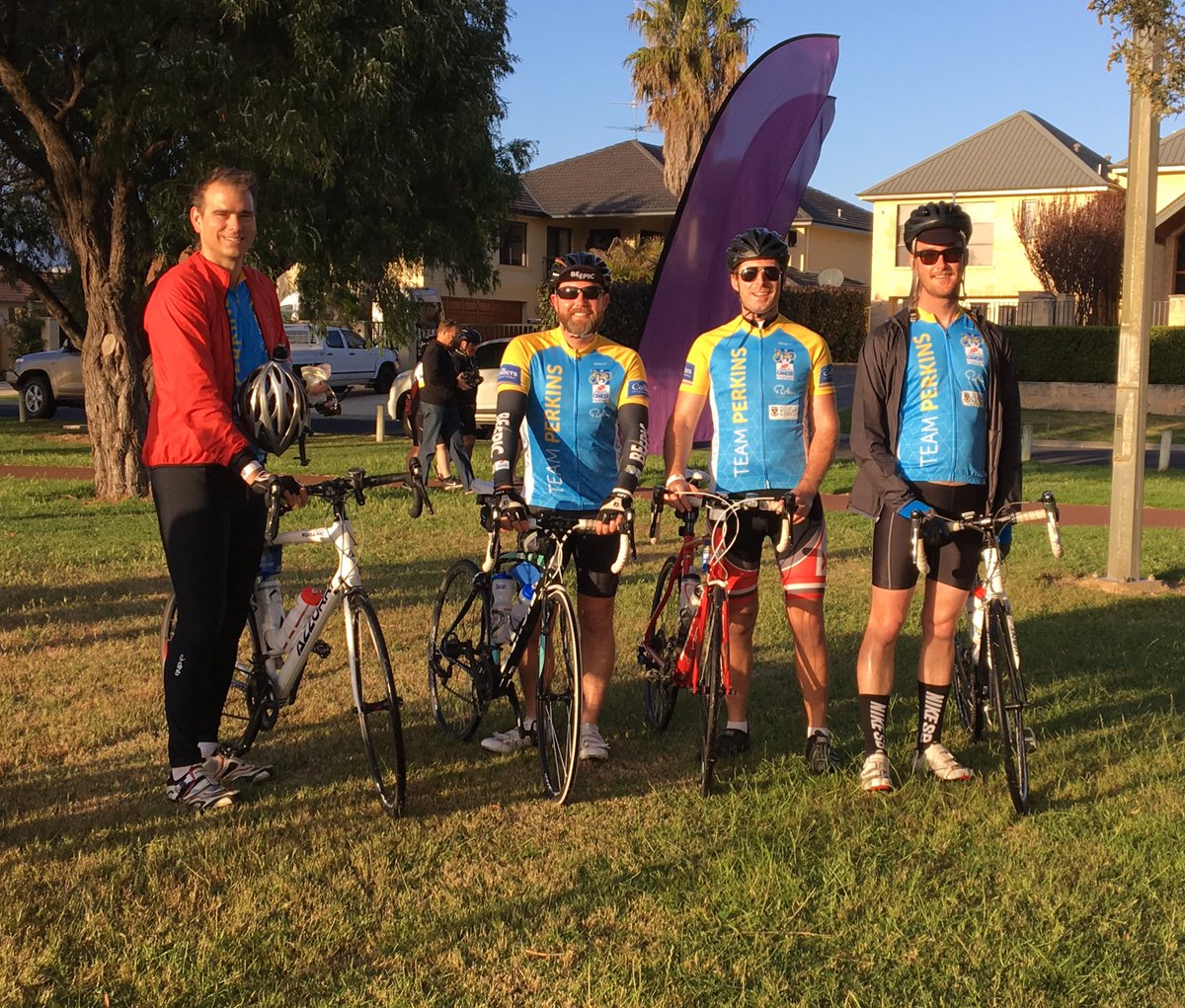 BarryJ_Doyle's tweet photo. The BME boys of Team Perkins ready for day 2 of the #TheRidePR @PerkinsComms @PerthRide @UWAECM @uwanews https://t.co/uiPxDF0ocm