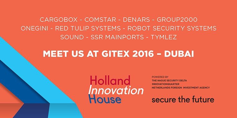 dutchgulf's tweet photo. Top notch safety &amp; #IT security at #Holland Innovation House #GITEX2016, region's largest #ICT trade event #Dubai! https://t.co/S0vC1GAgrq https://t.co/6oj6968Bcm