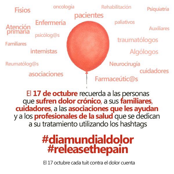 EnfSaludDigital's tweet photo. Mañana es el #diamundialdolor ayudemos en la visibilidad de las personas que sufren dolor crónico, espero vuestro apoyo compañeros 😊 https://t.co/JvrI5ntAht