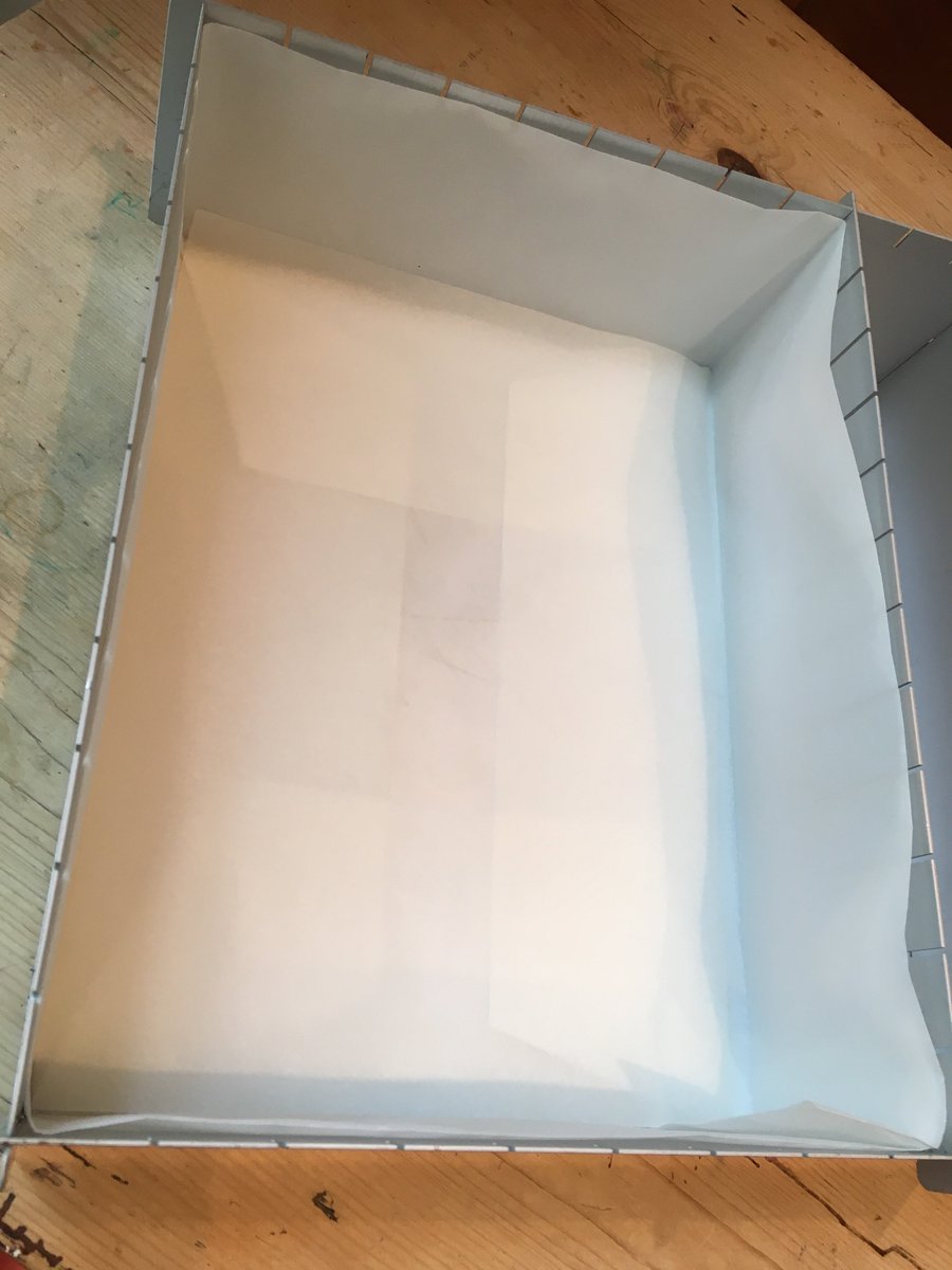 It has taken me 30 minutes to construct and line this tin!