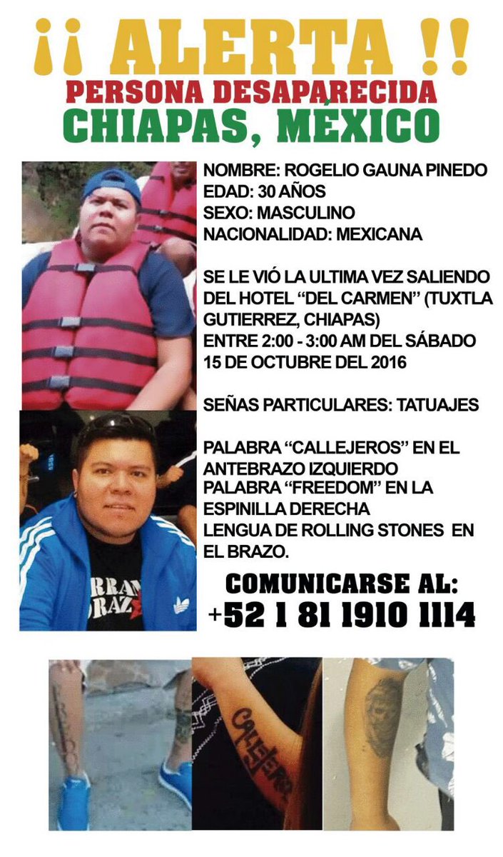 castillejos_m's tweet photo. Ayer este buen hincha del Monterrey desapareció en Chiapas, circulemos la información https://t.co/wavuYrzXx3