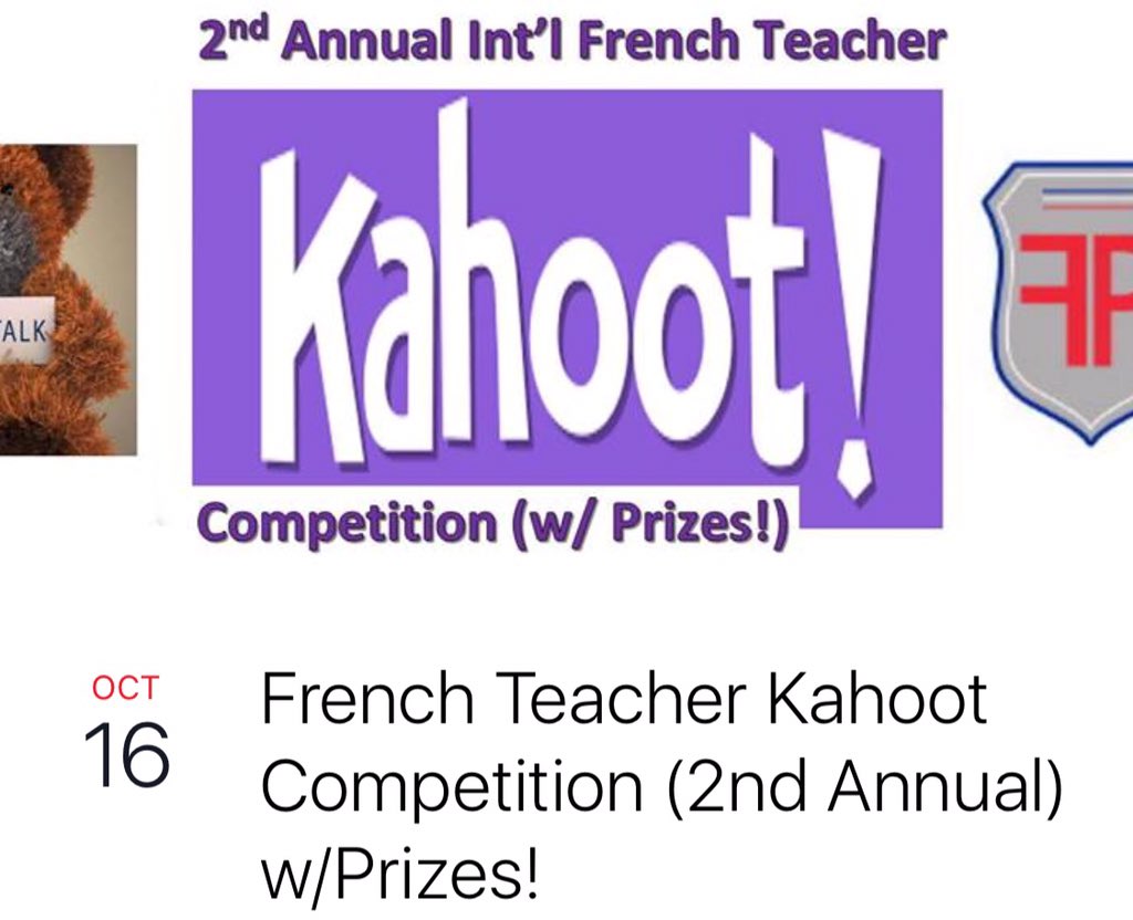 MmeShipton's tweet photo. Kahoot! #FSL teachers join in on the fun! USA teachers won last year. BRING IT! https://t.co/IO7ilLfYZU #fslbeyond https://t.co/YqbNPiaSjN
