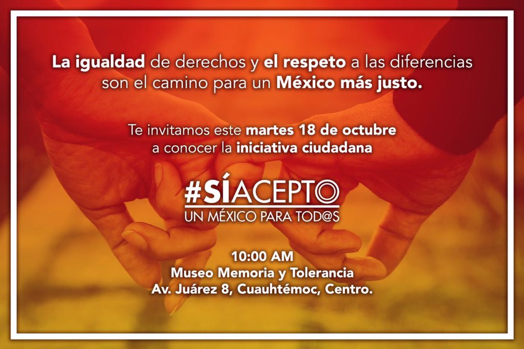 OsosMusculososM's tweet photo. #SíAcepto nueva iniciativa ciudadana, presentación martes en @MuseoMyT
#MatrimonioIgualitario #México #Gay #OMM https://t.co/FovBcM70eV