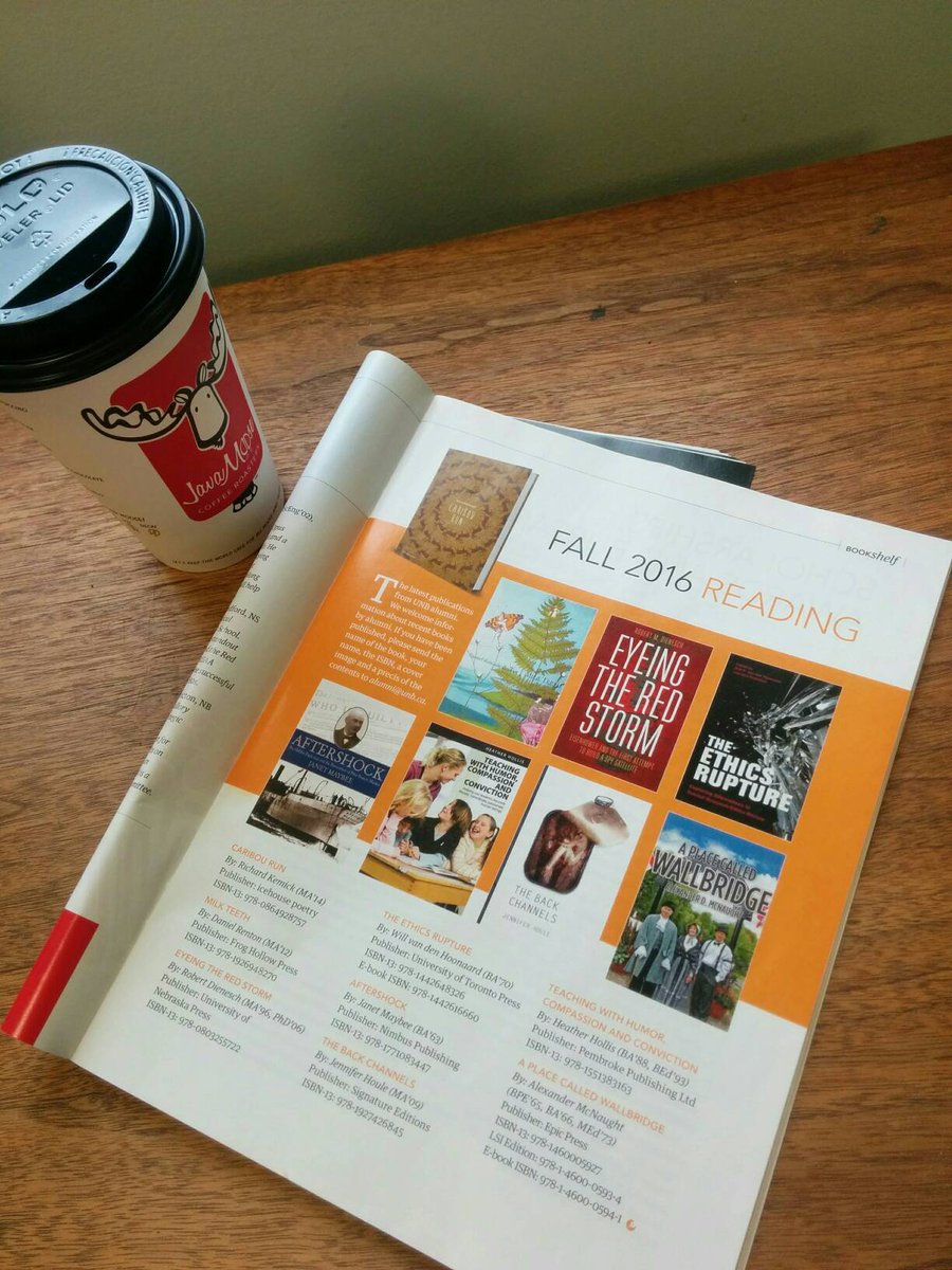 UNBLibraries's tweet photo. Catching up on the latest #UNB Alumni Publications! #OnlyHere #LibraryLife  #bookshelf #Fall2016 @unbalumni https://t.co/PcISsBinfo