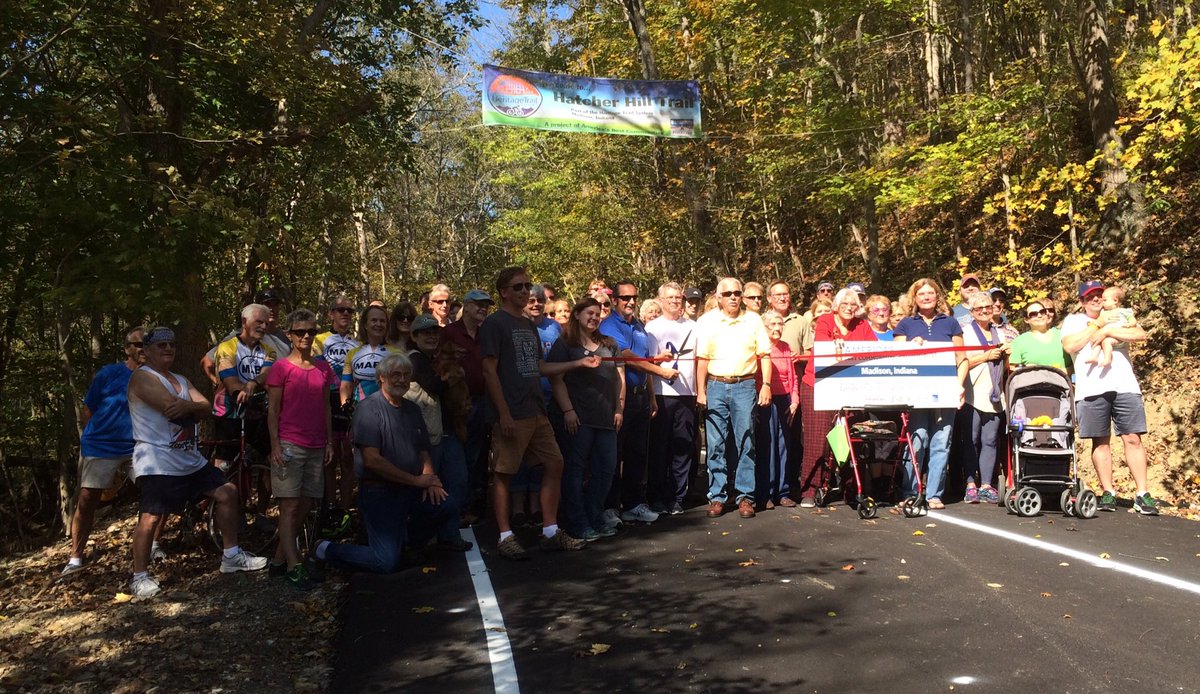 renee_bruck's tweet photo. Hatcher Hill Trail opens to the public following a ribbon-cutting ceremony on Sunday. #ABCMadison #ABC8 #MadisonConnector #MadisonIN https://t.co/rs6ka1qGLW