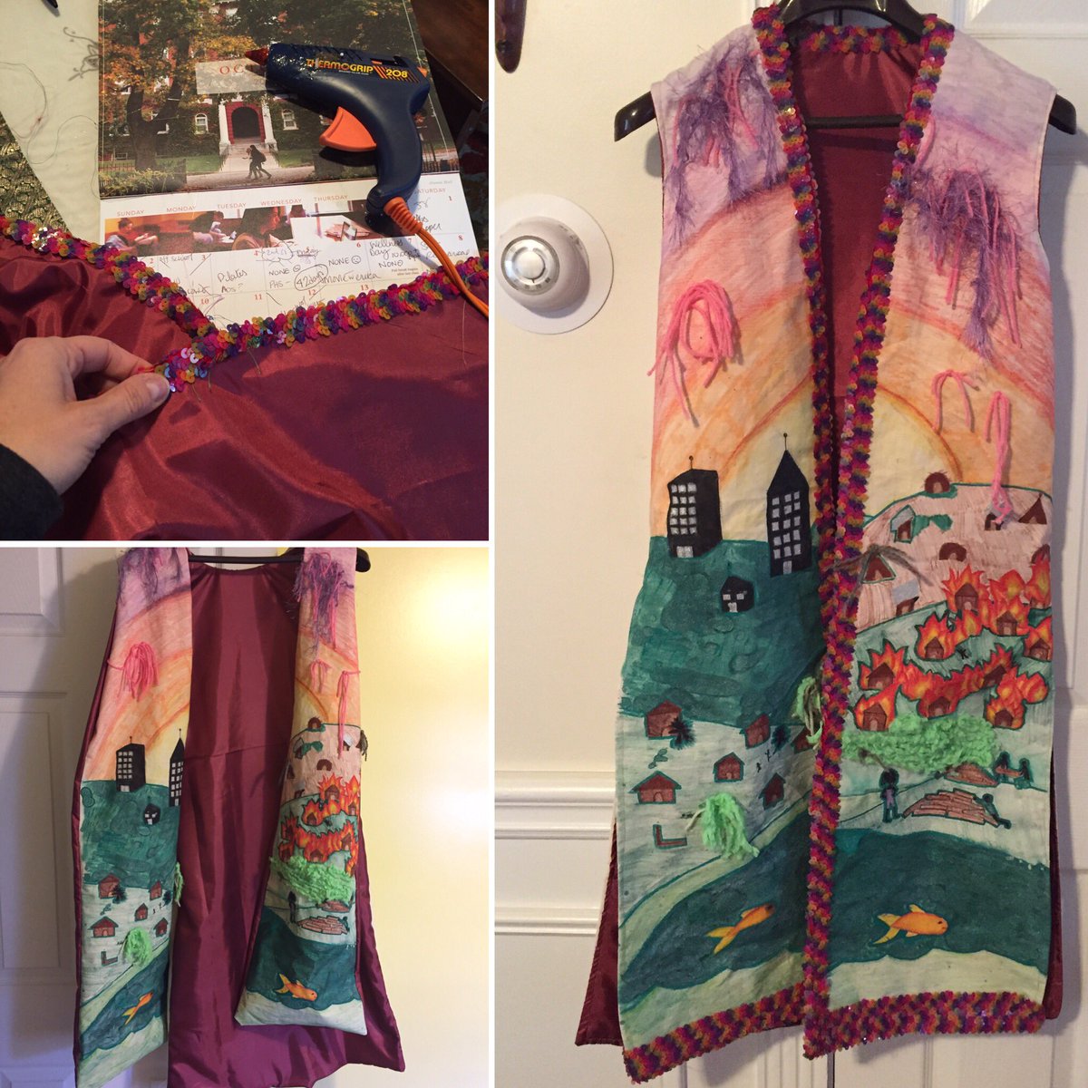 drama_hms's tweet photo. Weekend projects. After 4 broken needles I opted for hot glue! Looks pretty good π#singersrobe #gatheringblue #dramaniacs #theaterthings https://t.co/4JniAVBf04