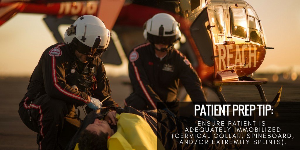REACHAirMed's tweet photo. This tip is for our #EMS &amp; #nurse friends. Your help is always appreciated. #patientprep #HEMS #RN #EMT #Paramedic #Nursing #EMS https://t.co/z8f5773c1F
