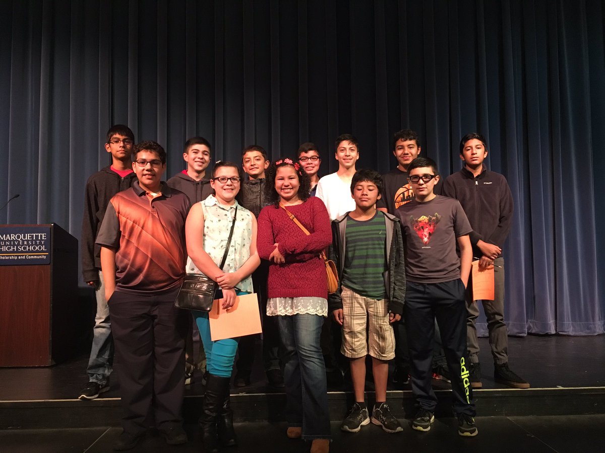 MrWocken's tweet photo. .@marquettehigh for the Math Meet! Good luck students and former students. #bgcsedu #uccmke https://t.co/Lxz7ETsp95
