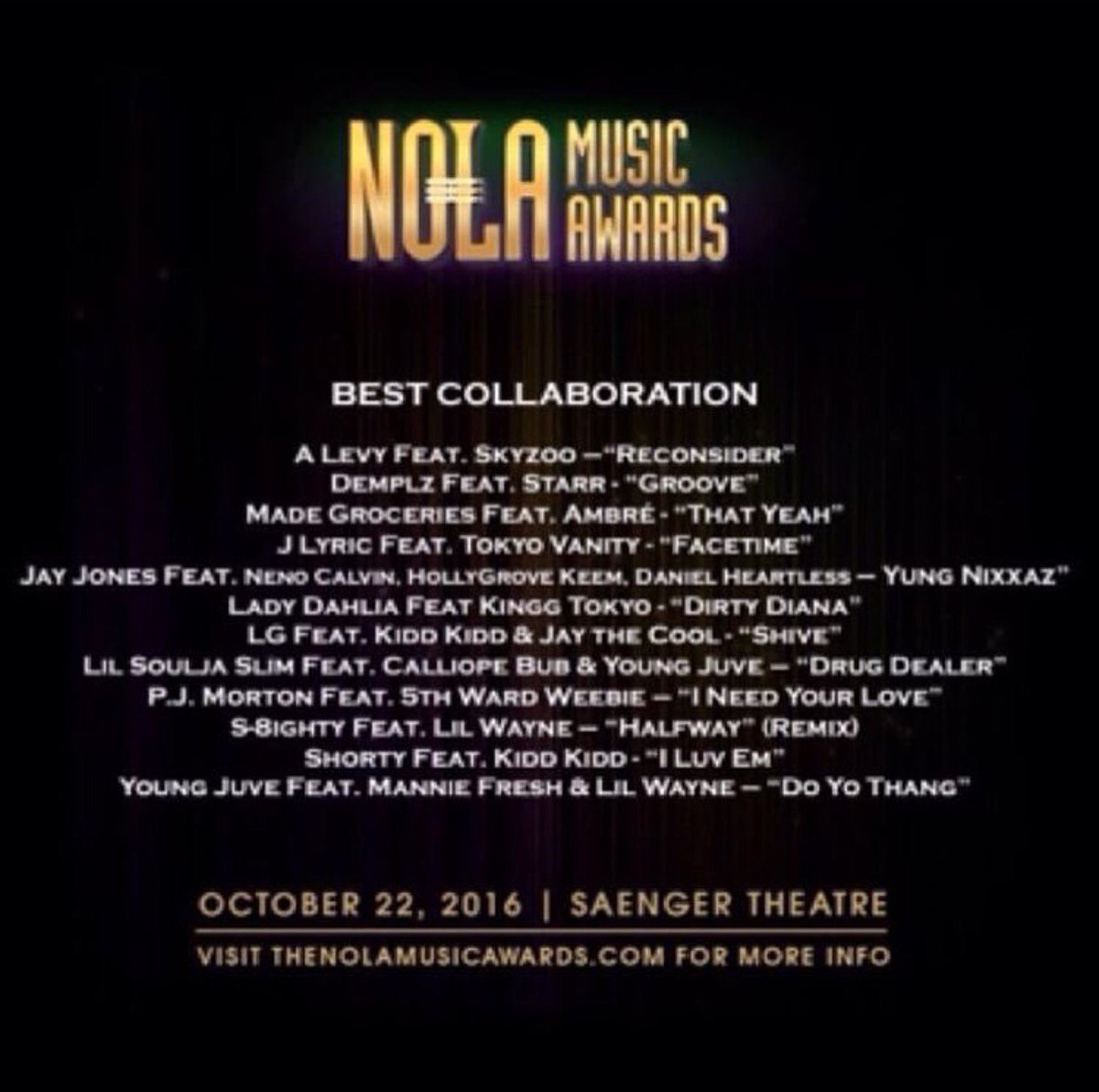 MadeGROCERIES's tweet photo. Vote for @MadeGroceries Now for  #BestCol https://t.co/KseC5jrLX3 #madegroceries #nolamusicawards #hiphop #rmc2016 #ThatYeah https://t.co/LrdHJX3lTq