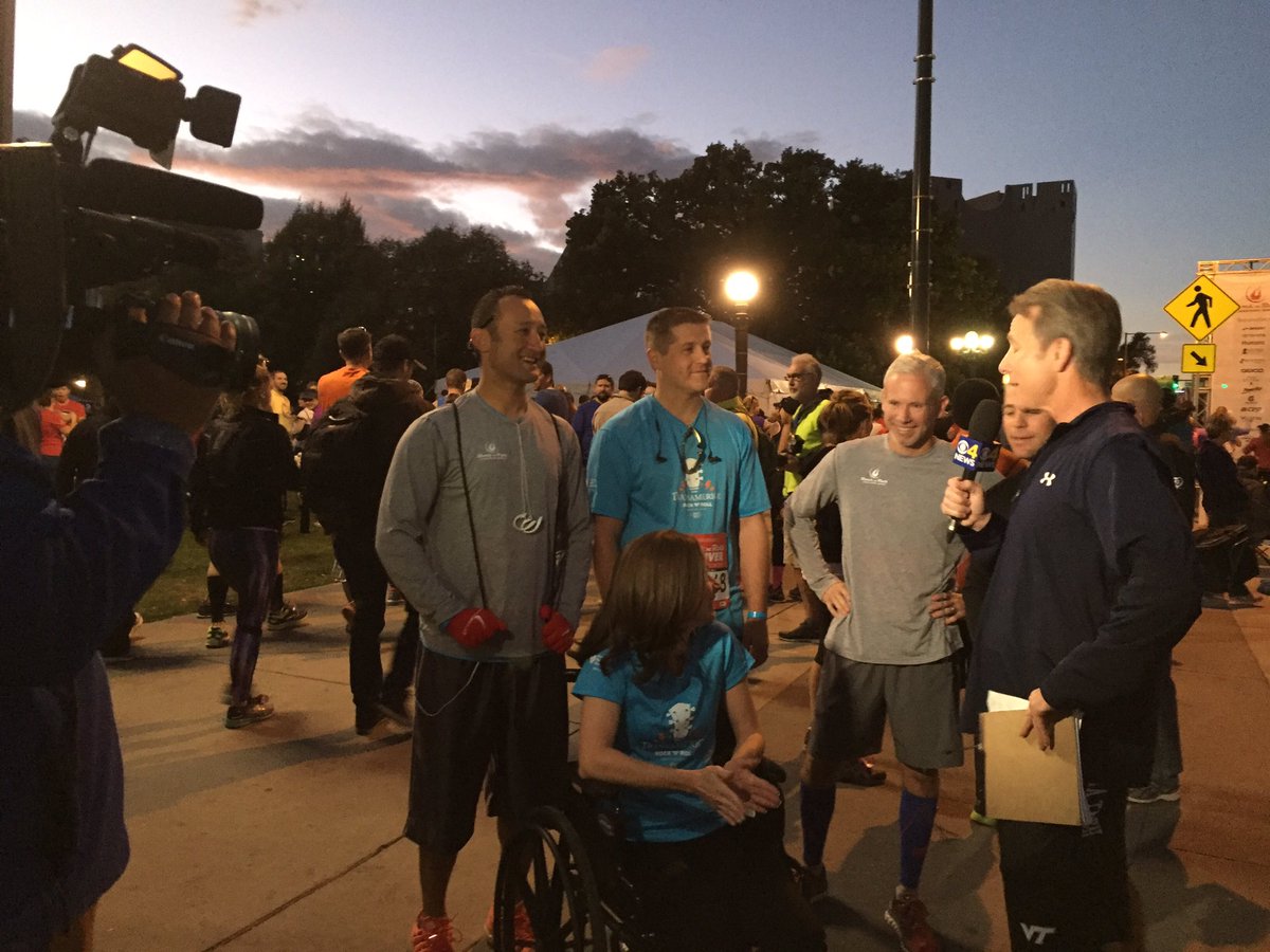 MsLibb's tweet photo. Transamerica's Tomorrow Chasers ready to run. @RnRDenver #CBS4Morning #runwithCBS4 https://t.co/p8sxto3ZBF
