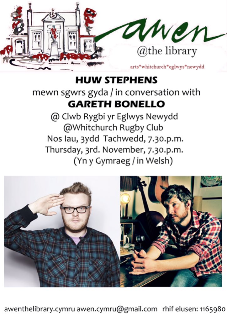 huwstephens's tweet photo. Edrych mlaen siarad da'r hyfryd @ghbonello yn clwb rygbi Eglwys Newydd ar Tach 3ydd! / looking fwd to interviewing the Gentle Good Nov 3rd! https://t.co/1UKxurv8nF