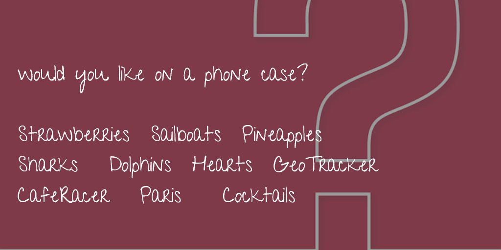 YogaCase's tweet photo. What would you like our next cases to feature?

#Strawberry, #Sailboats, #Pineapples, #Sharks, #Dolphins, #Hearts https://t.co/SQPquRGL66