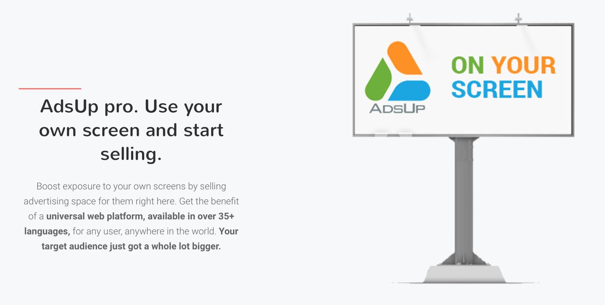 Use your own screen and start selling. Get the benefit of our web platform. Your target audience just got a whole lot bigger. #DOOH #ooh