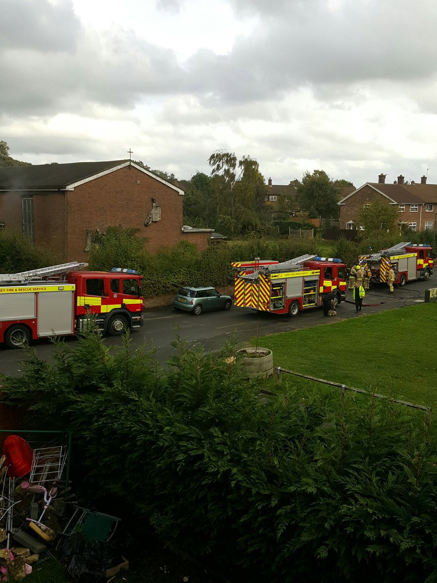 SurreyGill's tweet photo. @surreymirror Church on fire off Portland Drive and Hildenley Close....Police and Fire Services both in attendance https://t.co/f6rvIwBOPY