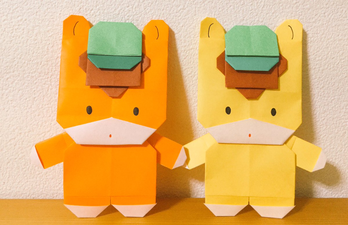 Origami ぐんまちゃん を作ってみました 群馬県のマスコット ぐんまちゃん色の折り紙を持ち合わせていなかったので 近い2色で作ってみました いしばしなおこさんの本 ご当地キャラクター折り紙あそび より ぐんまちゃん 折り紙