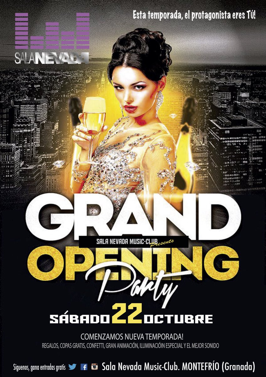 SalaNevada's tweet photo. GRAND OPENING PARTY @SalaNevada  22.10.2016
#EstaTemporadaElProtagonistaEresTÚ https://t.co/HHkYPrACzo