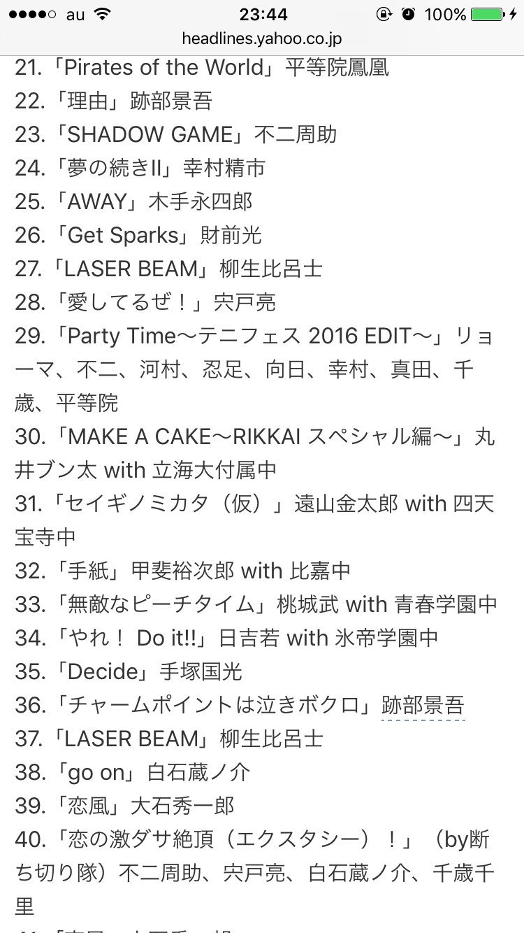 みい 菊丸 Yahoo にテニフェスのセトリでてて 仕事早っ ってなった 笑 プレイリストつくってきこ テニフェス16 テニフェス T Co Mkljycqxpn Twitter