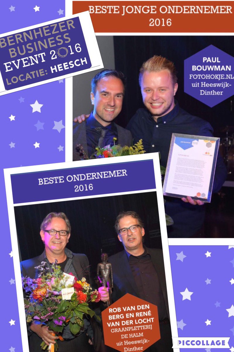 Als gastheer feliciteren wij met gepaste trots <a href="/dehalm/">De Halm</a> en <a href="/fotohokje/">fotohokje hier</a>.nl met hun welverdiende titels. <a href="/BBusinessevent/">BBusinessevent</a> <a href="/BernhezeNL/">Bernheze Citytweet</a>