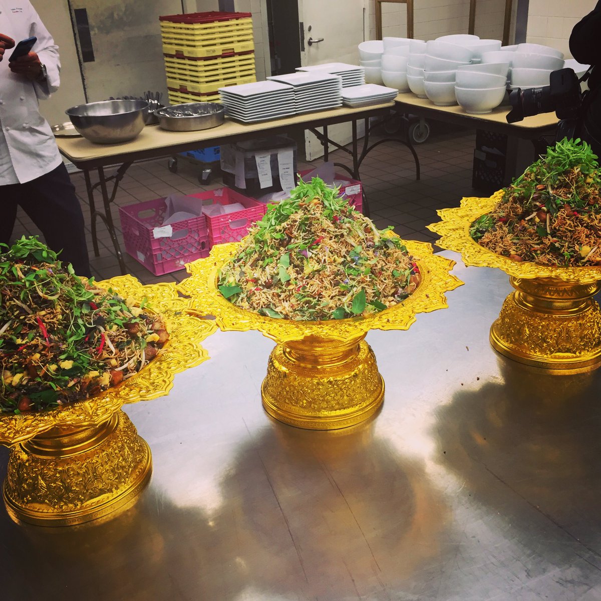 uncleboons's tweet image. Mee Krob service for the @nycwff &amp;amp; @nokidhungry event at the Essex House. Thanks @chef.achilles for hosting us!