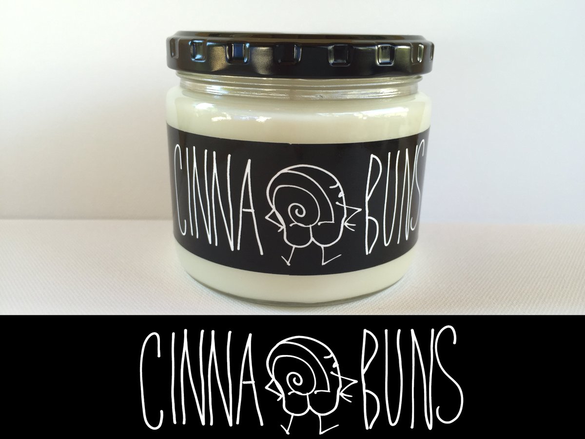 WitWicks's tweet photo. Our first WitWicks candle CINNABUNS (emphasis on the buns) #handmade #fall #soycandles #smallbusiness #cinnamonrolls #falldecor https://t.co/4Sp2N6xNVU
