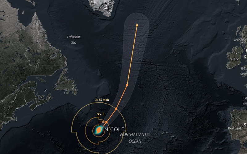 Hurricane nicole moving slowly over the North Atlantic stormpulse.com/hurricane-nico…