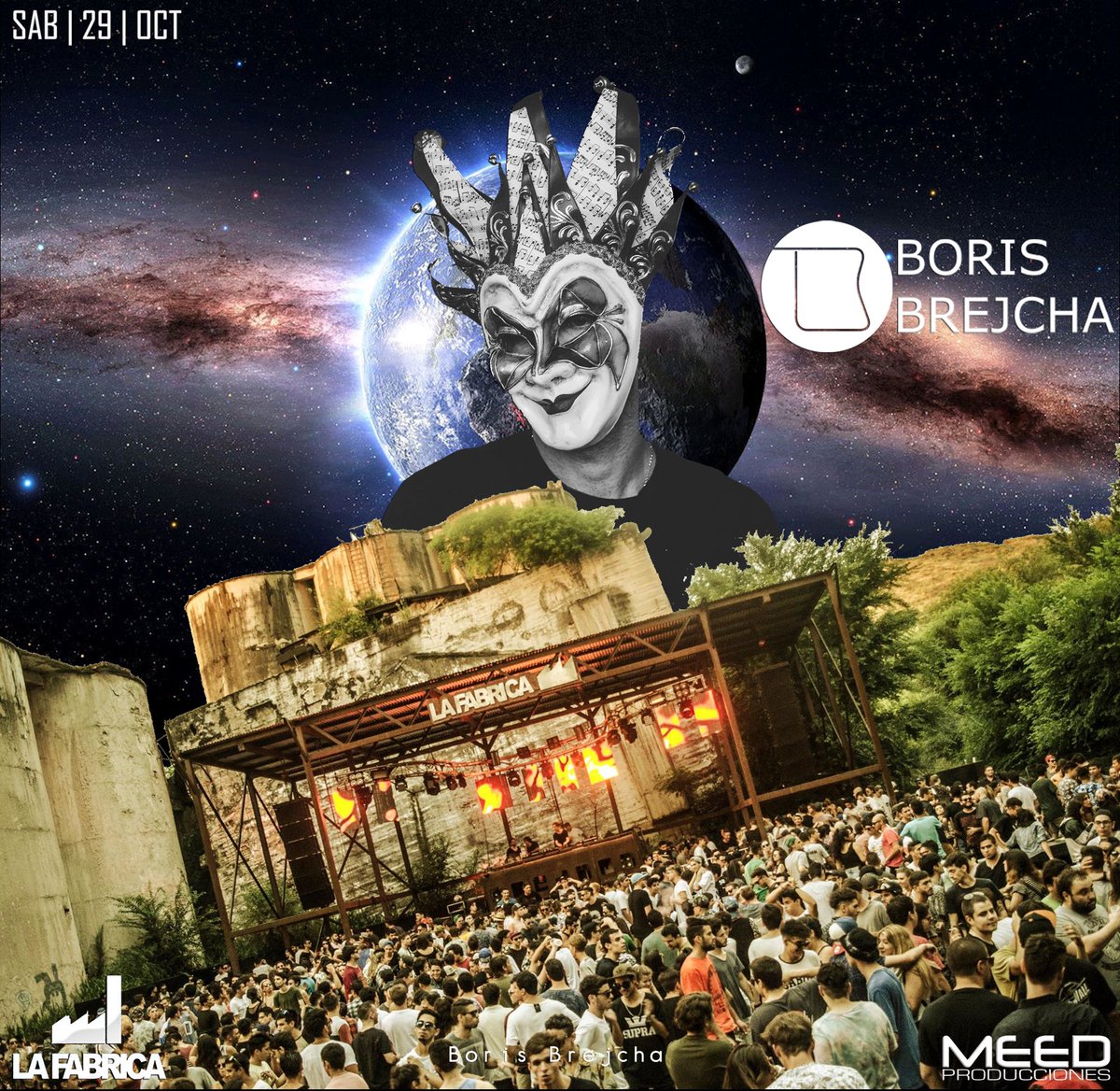 Sabado 29 de Octubre
<a href="/BB_BORISBREJCHA/">Boris Brejcha</a> 
<a href="/LaFabrica_Cba/">La Fabrica</a> 
@meedcba