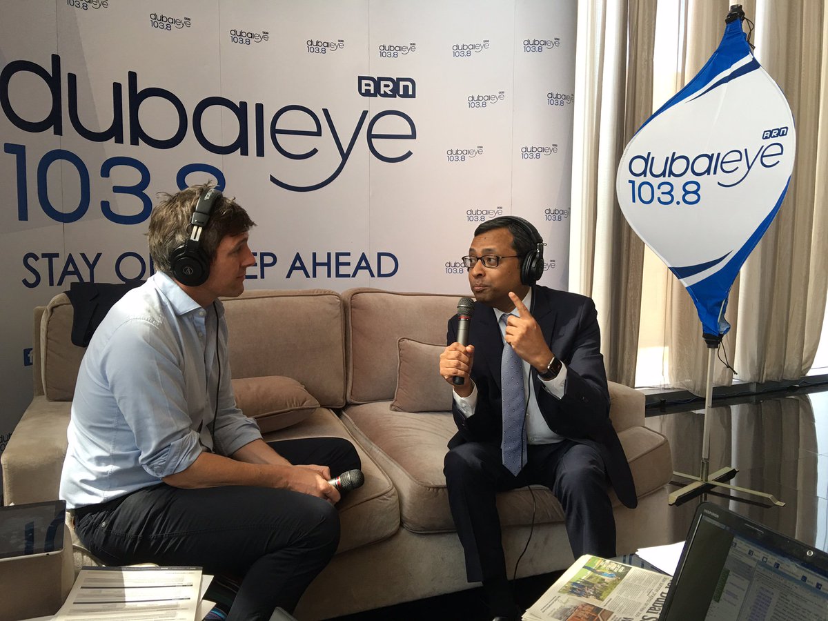 ArabYouthSurvey's tweet photo. "Disruption is a facilitator for smarter ways for companies to operate”, @SunilASDAA, speaking to @DubaiEye1038FM at #PRMS2016 https://t.co/J8kRWJ9asl