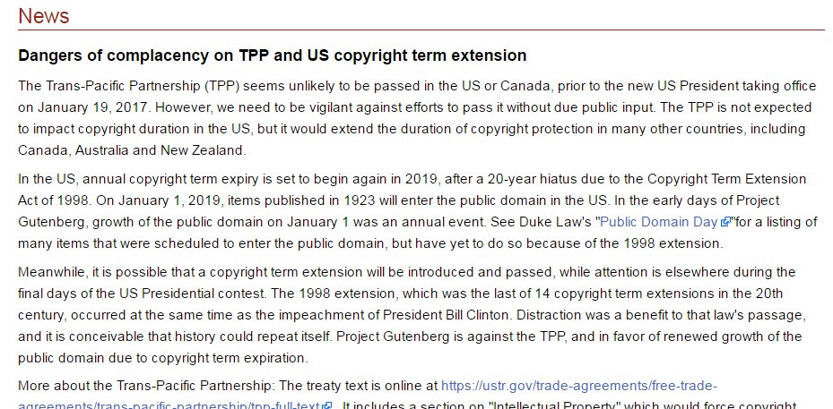FrequentTweets's tweet photo. Free #ebooks by #ProjectGutenberg
News> Dangers of complacency on #TPP and US #copyrightterm extension
https://t.co/fCGSZOHolm
@amjoyshow https://t.co/b1XiUkG2AQ