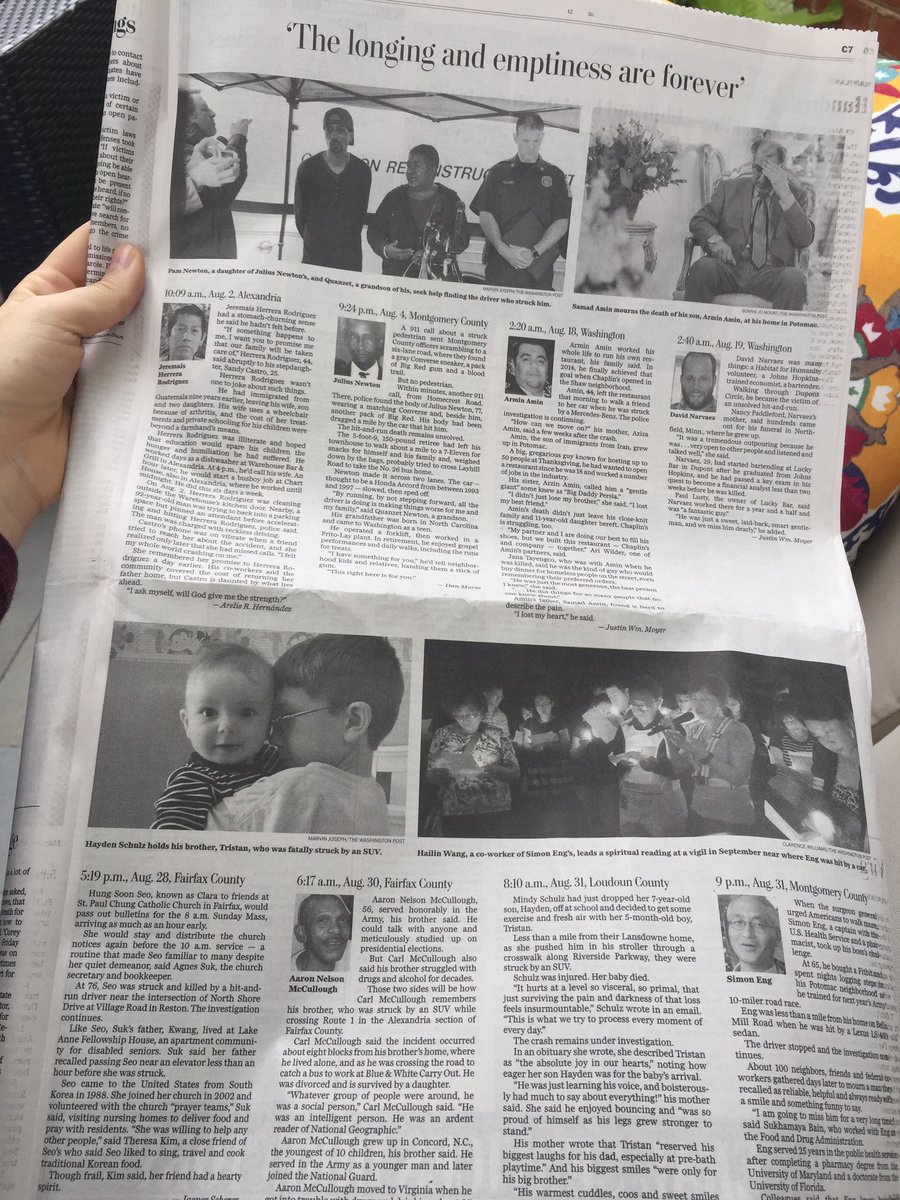 GenY4Transit's tweet image. Thanks @washingtonpost for telling the stories &amp;amp; putting faces to pedestrian deaths. We all deserve save #walkable cities. #crashnotaccident