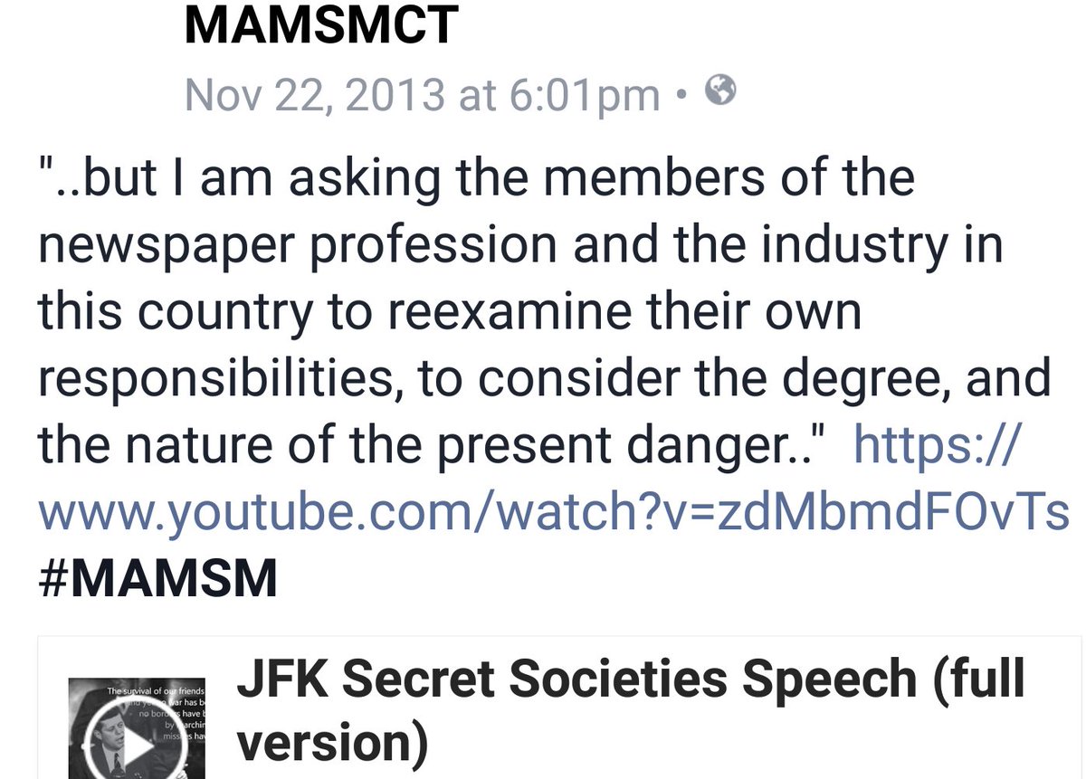 LivNow's tweet photo. @realDonaldTrump
Remember JFK speech
"The President &the Press"
to American Newspaper Publishers..'61
https://t.co/X8dStqfJb6
#MAMSM #MAGA https://t.co/DkRGY7TRY8