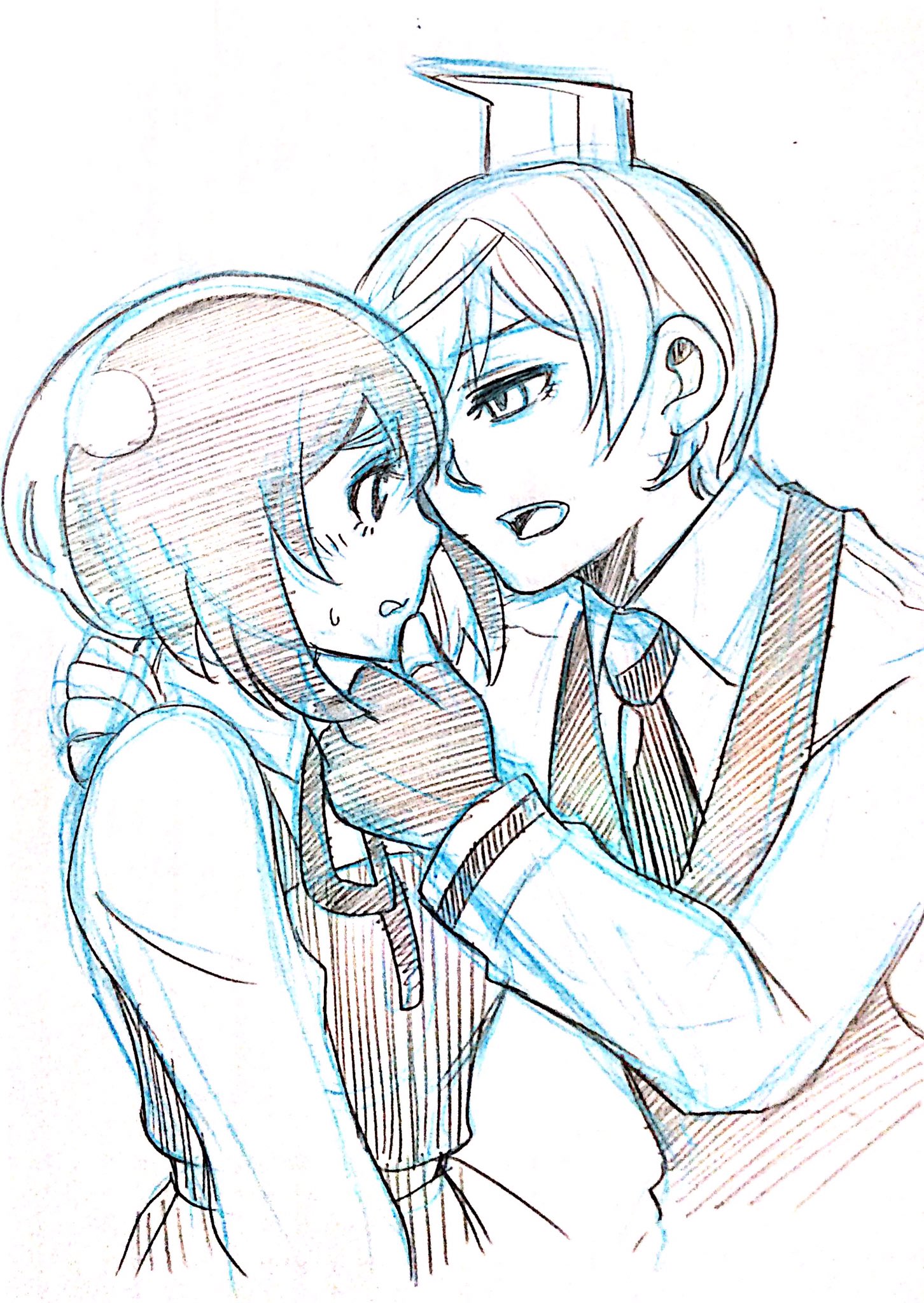 ワカ ロー 同じ構図を今描きたいカップリングで描いてみるテスト