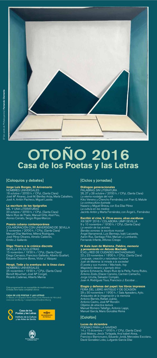 Ayto_Sevilla's tweet photo. Comienza el otoño en la #CPyL. Consulta el calendario de actividades culturales: https://t.co/brfG5yyIA6 #CulturaSev https://t.co/ms7qz6vZ4Z