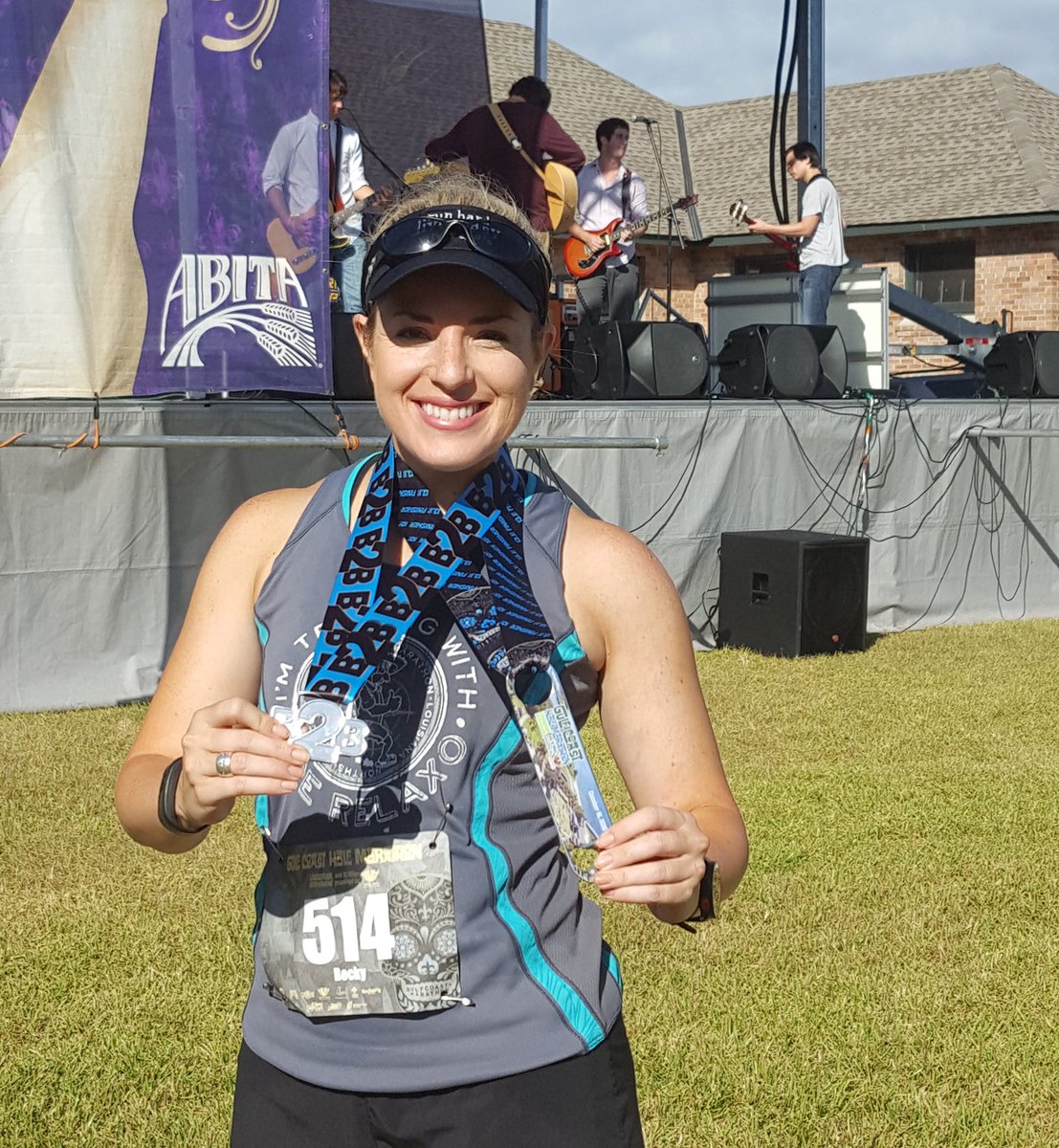 NVPatriotGirl's tweet photo. Fought this cold the whole way but finished the Gulf Coast Half Marathon in 1:58:06. #gchm #back2backchallenge https://t.co/UupbbPswFy