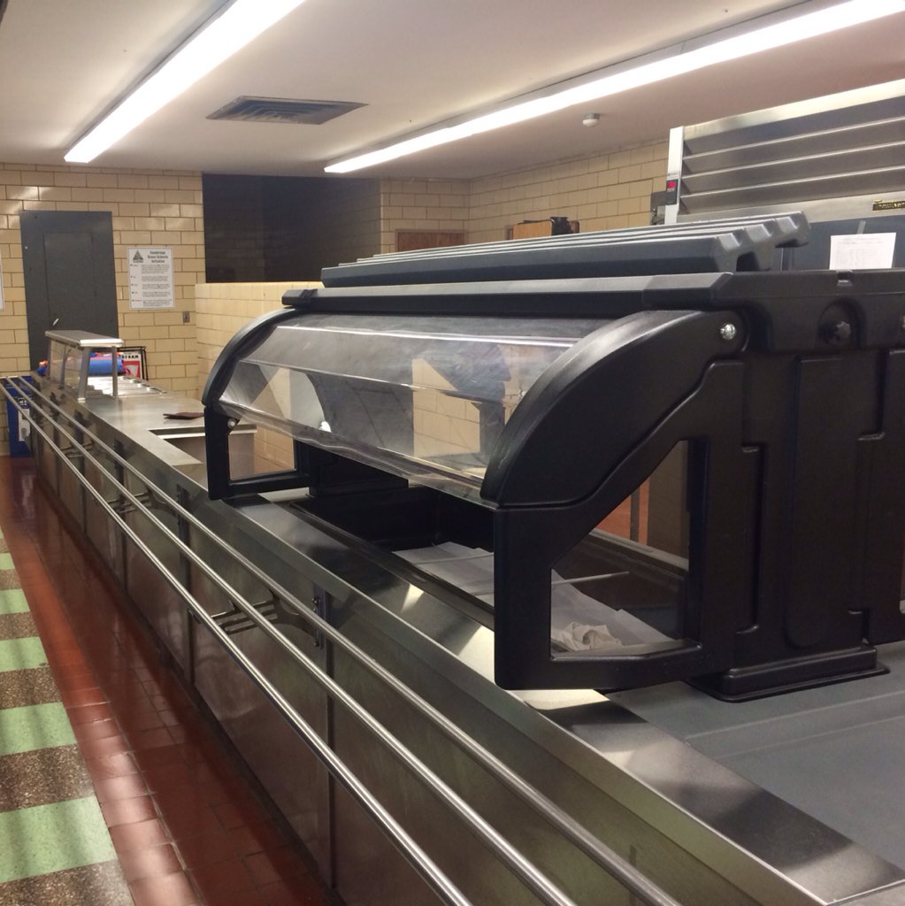 Before & After: #highschoolcafeteria line modified to accommodate a new food unit! #Cambridge #massachusetts #repair