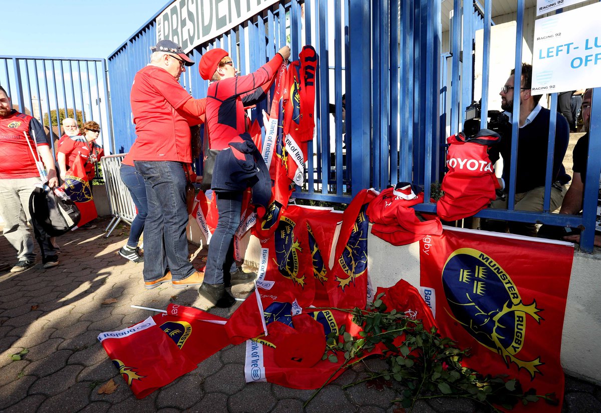 Munsterrugby's tweet photo. Incredibly moved by the tribute paid to Axel in Paris.  Testament to all he achieved and how much he meant to fans https://t.co/PaUAUdyYDJ