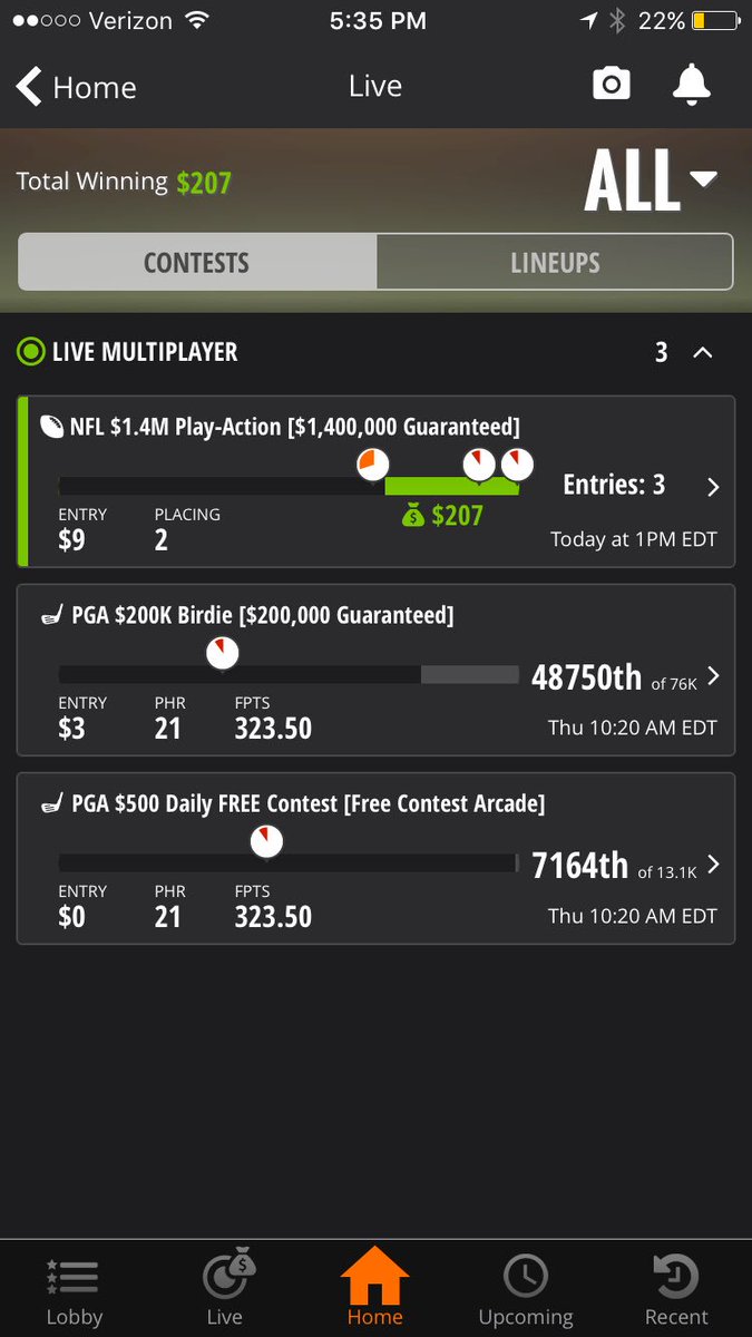 TheFantasyKid6's tweet photo. Nice day so far due to Giants stack with Gronk and Golden Tate #FantasyFootball #DraftKings https://t.co/lCFfDocDqz