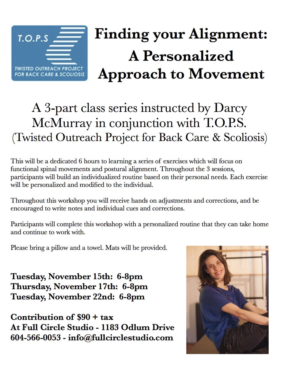 Register before OCTOBER 20th for this amazing class with incredible bodyworker, Darcy McMurray - don't miss it!!!