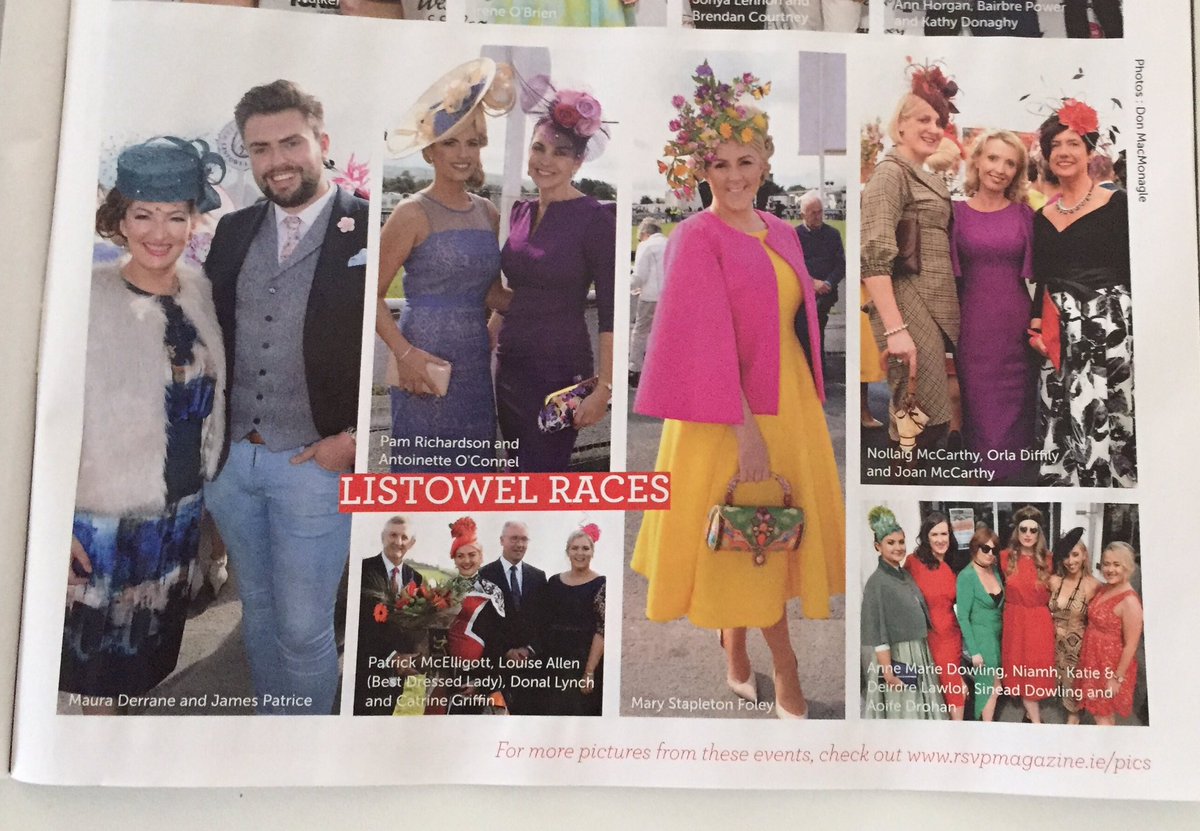 orladiffily's tweet photo. Fab coverage of @ListowelRaces @HondaIreland @mcelligotts_ ladies day in this month's @RSVPMagazine #listowelraces https://t.co/fTpKOzzIlP