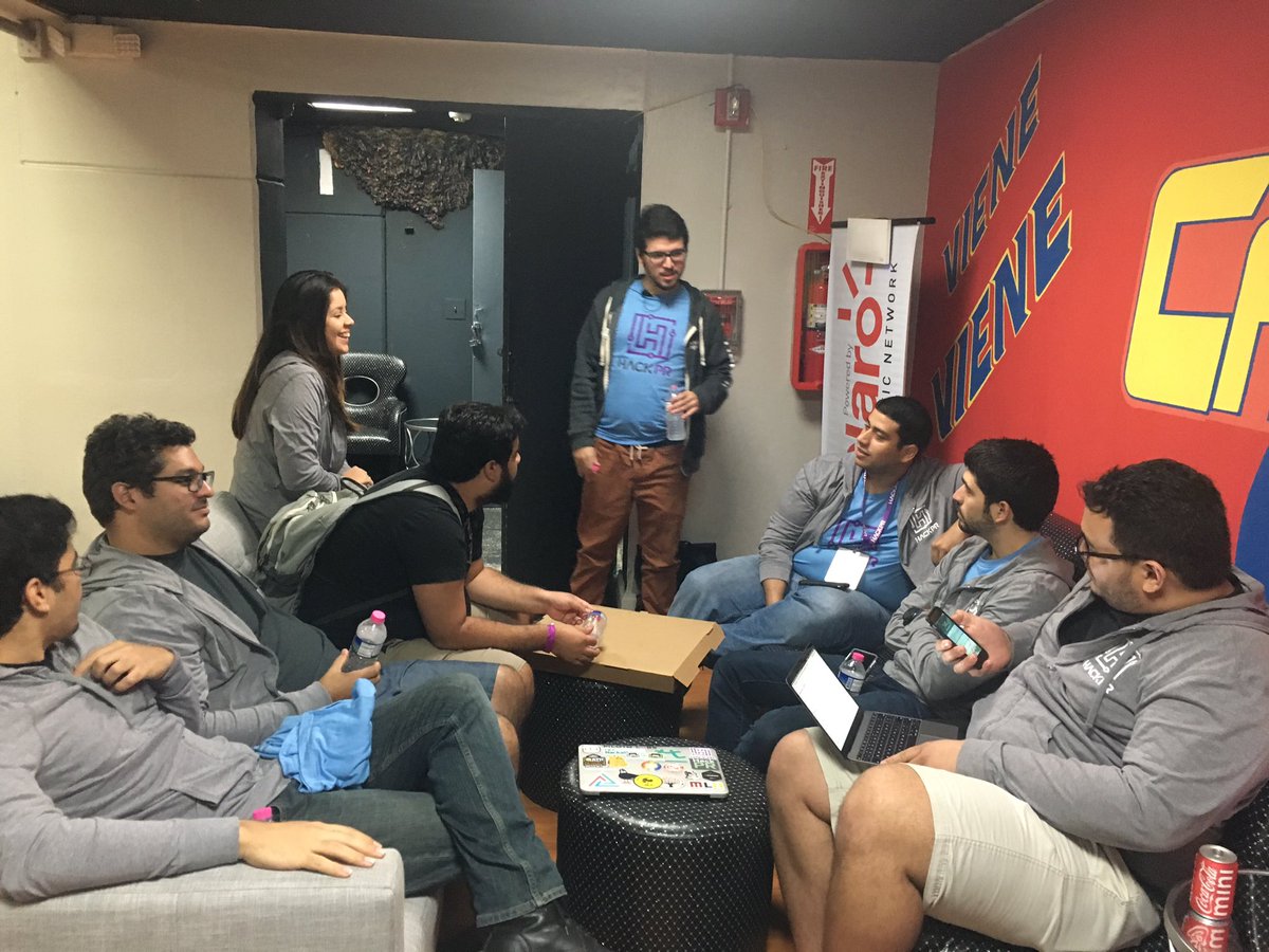 skruger74's tweet photo. Ready for judging time - judges being briefed #HackPR @HackPuertoRico @_xiomara7 @arivera @jonbyte @engine4cws https://t.co/Std7qdfXs0