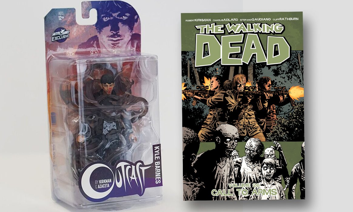 OutcastSkybound's tweet photo. Win a FREE #Outcast Kyle comic figure, #WalkingDead Volume 26, &amp; more in our new comment contest! https://t.co/wgF6ALsBZc https://t.co/InW2i79Voe