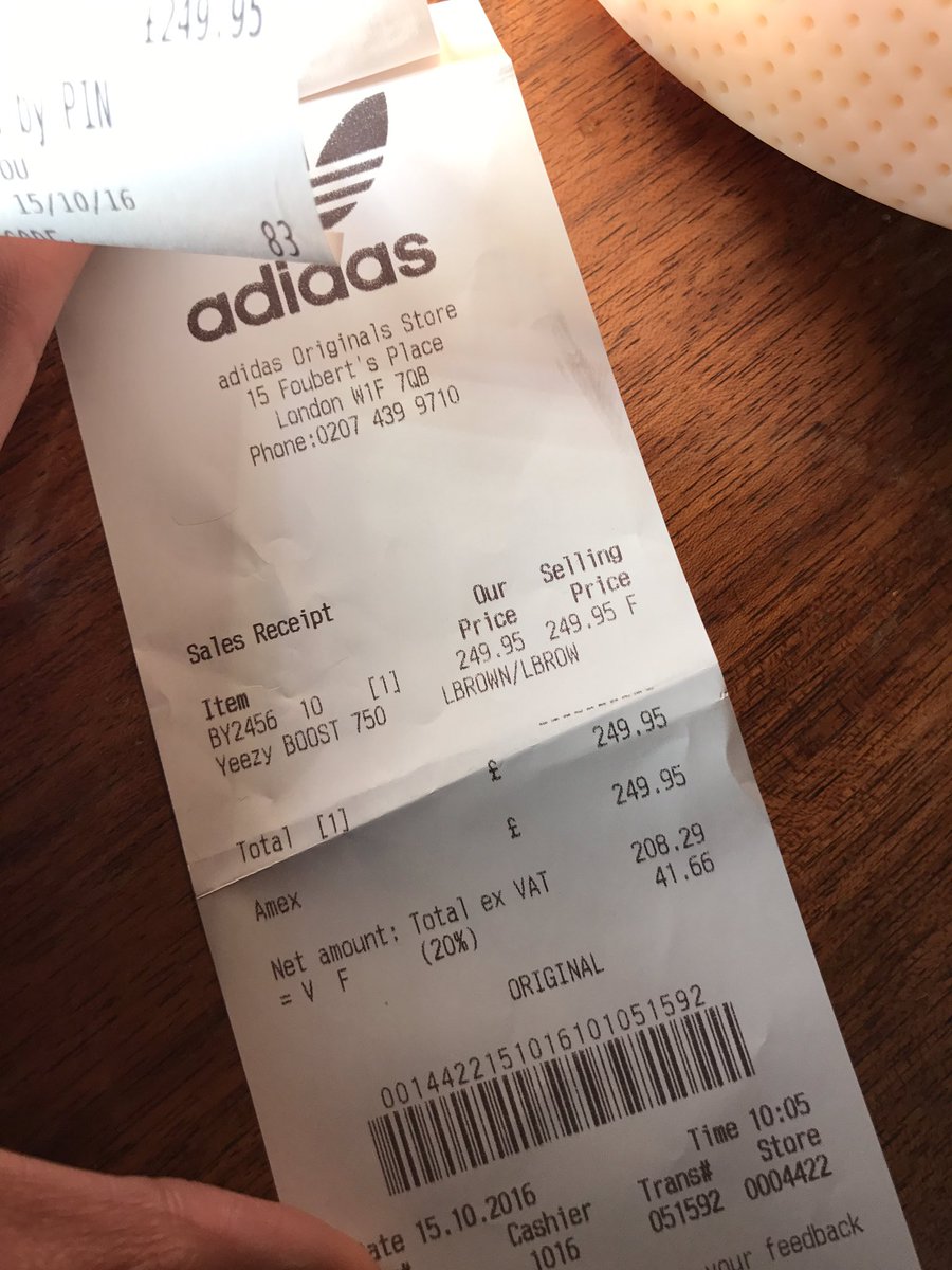 adidas yeezy receipt