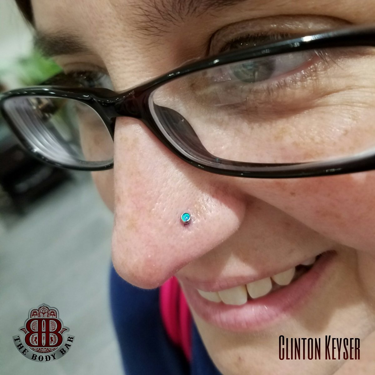 BodyBarPiercing's tweet photo. Clinton pierced this lovely ladies nostril with one of our blue opal nose screws 😍 #bodybarstudio #nostrilpiercing #opal https://t.co/oK2DyRW0fq