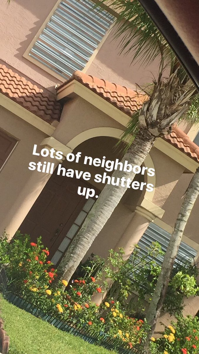 SheliNBC6's tweet photo. #PostHurricaneMatthew... shutters still up in neighborhoods .. lots of them https://t.co/tc7WJAU0nM