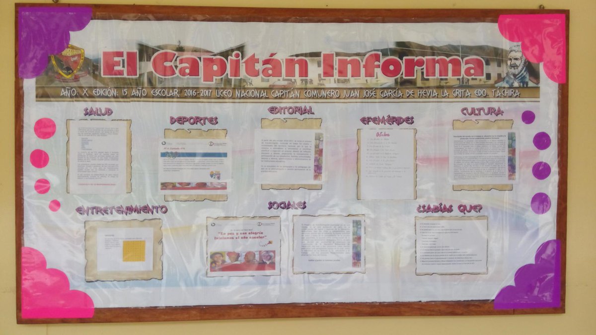 LNCapitanComun's tweet photo. #PERIÒDICOMURALINSTITUCIONAL 2016/2017 #ESTUDIANTES #CRA "EL CAPITÀN INFORMA" @SalaSjauregui @Crazet2011 @cra_rpajauregui @jaureguic72015 https://t.co/rtgb8nl8WD