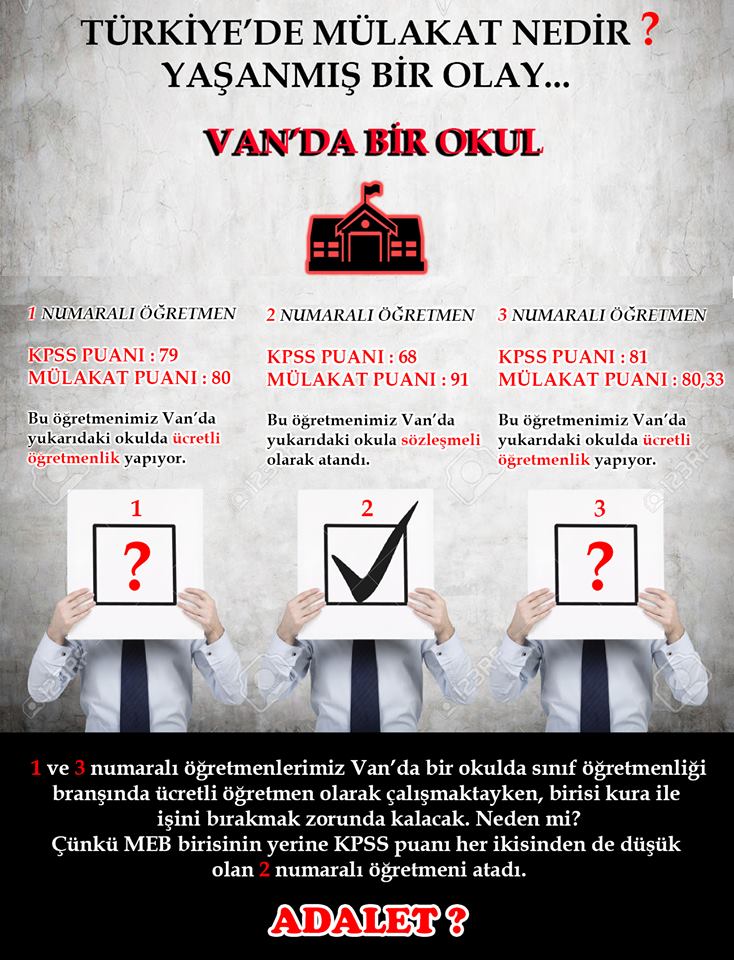 fatma__turkkan's tweet photo. Öğretmen atamalarında KPSS puanının devre dışı bırakılması emek hırsızlığıdır. Mülakata HAYIR! @ikoncuk @_aliyalcin_ @AbbasGucluTR @tcmeb https://t.co/V8KQNsSEwN