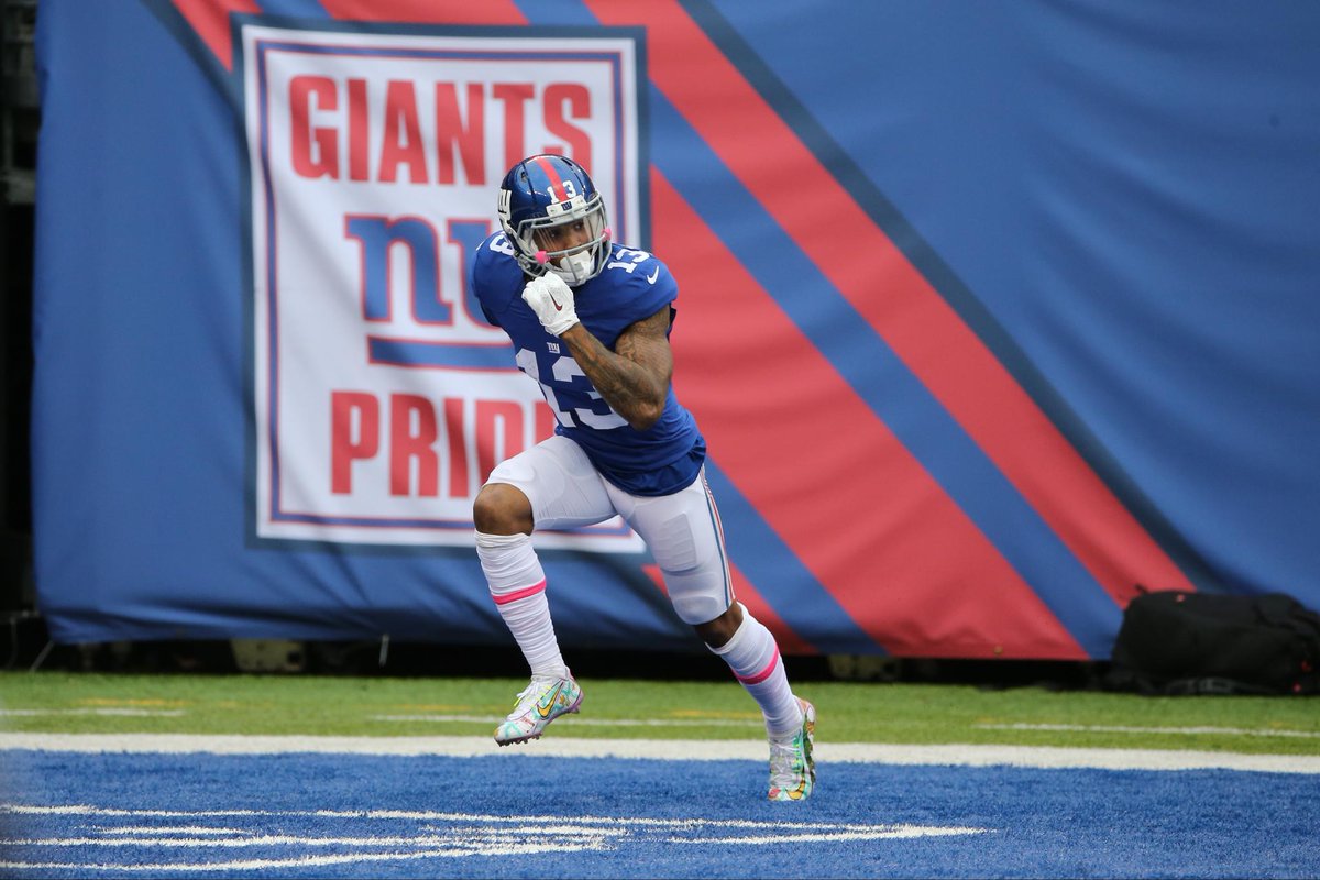 ODELL. BECKHAM. JR.

He scores a 66-yard TD, his 2nd of the day, to put Giants up 27-23 with 1:24 left.