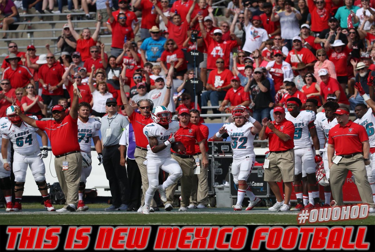 UNMLoboFB's tweet photo. Call it a TD Coach Davie! Lobo Nation showed its strength at the #CottonBowl for this special game for our players and our program! #golobos https://t.co/SoqJUfxHtO