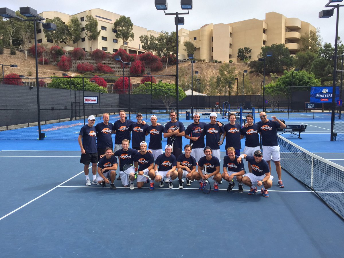 PepperdineMTEN's tweet photo. The @PeppAlum men's tennis fun is off and running!  #OnceAWave #AlwaysAWave #PeppFam https://t.co/q7U0s0Eouz