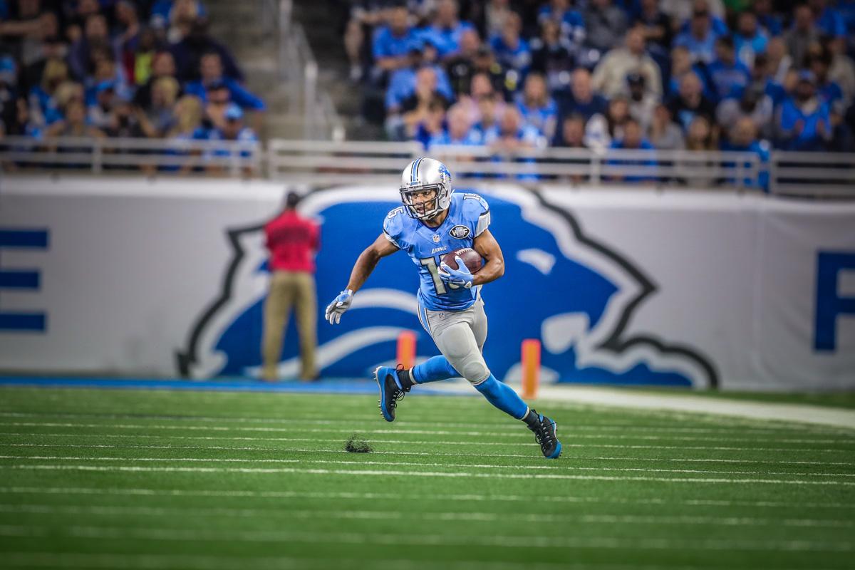Lions's tweet photo. WR @ShowtimeTate set a new career high with 165 receiving yards Sunday. #OnePride https://t.co/LanhBak58G